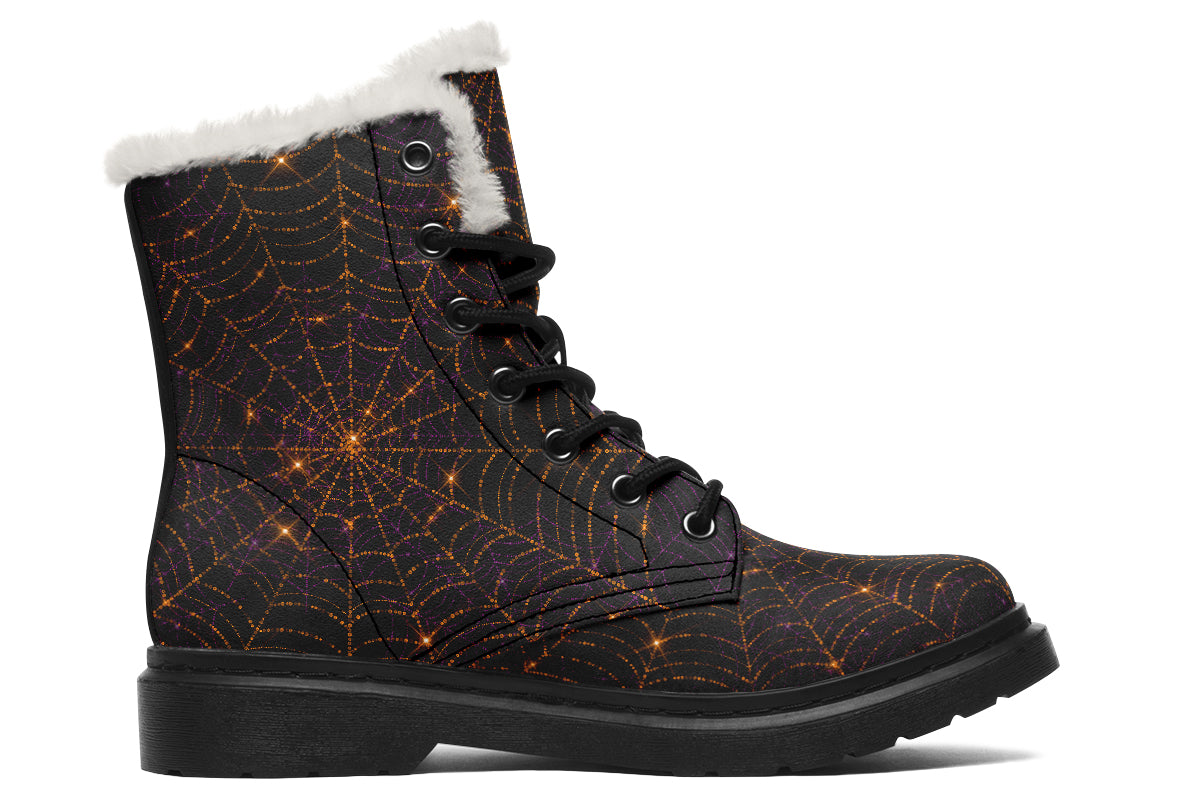Spiderweb Faux Fur Boots - Offbeat Sweetie