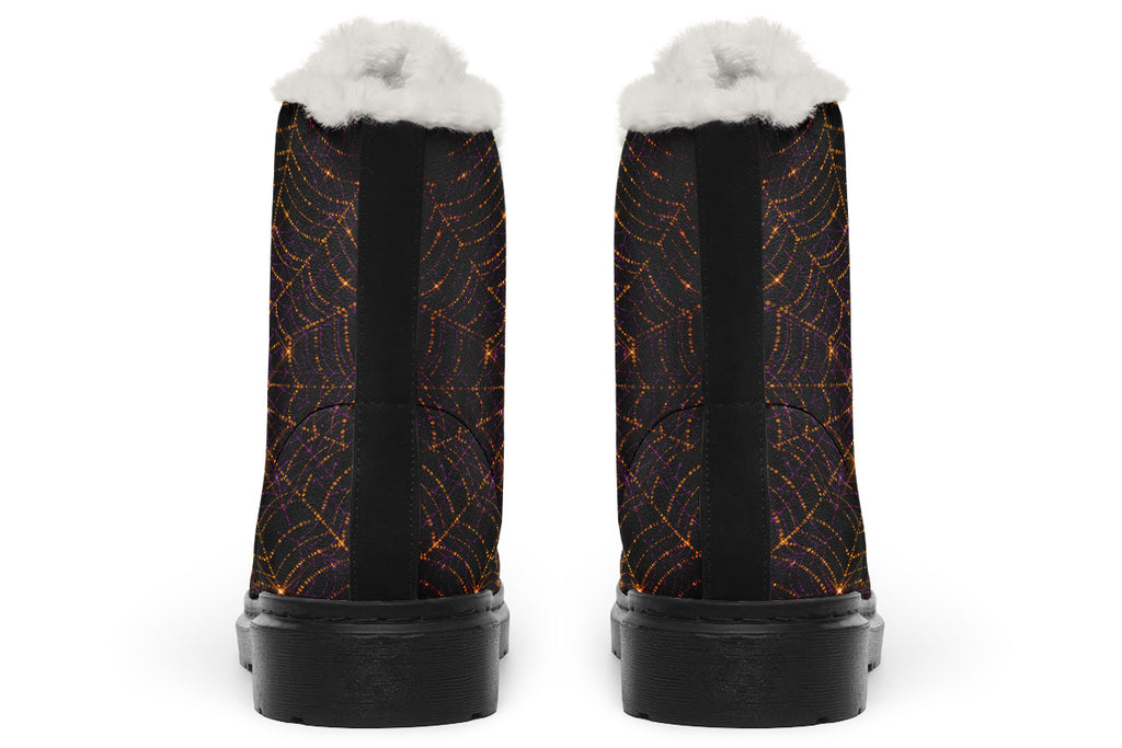Spiderweb Faux Fur Boots - Offbeat Sweetie