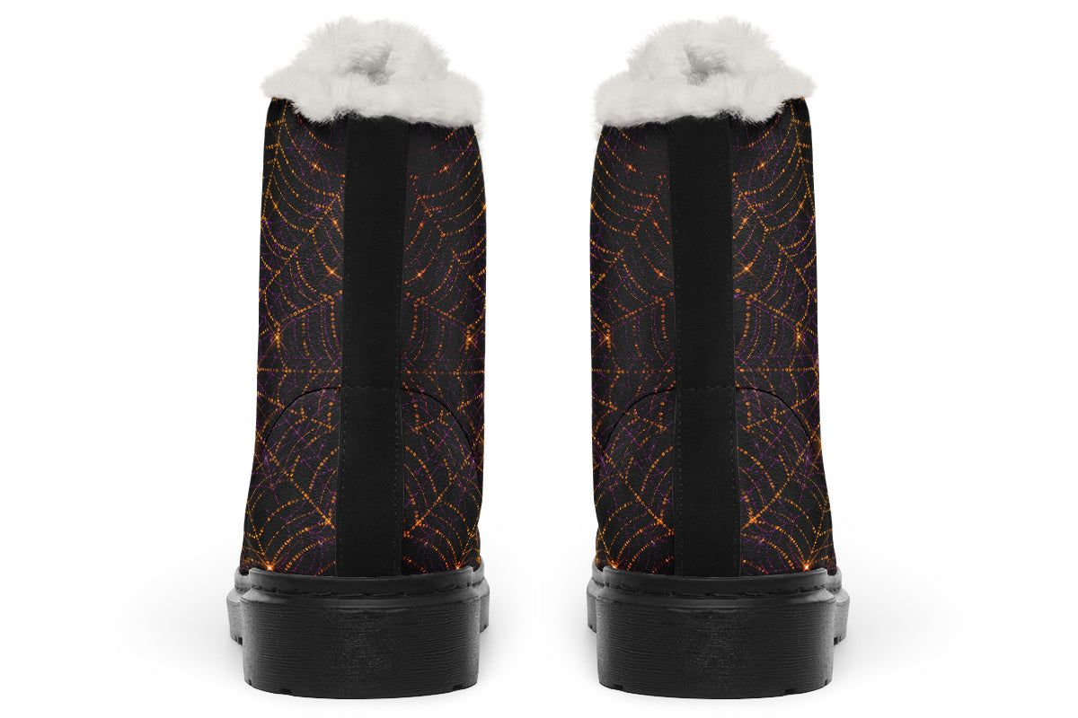 Spiderweb Faux Fur Boots - Offbeat Sweetie