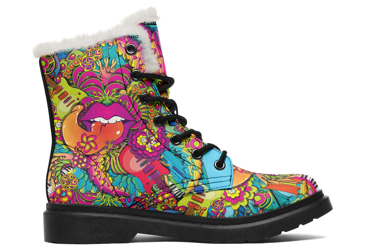 Summer Of Love Faux Fur Boots - Offbeat Sweetie