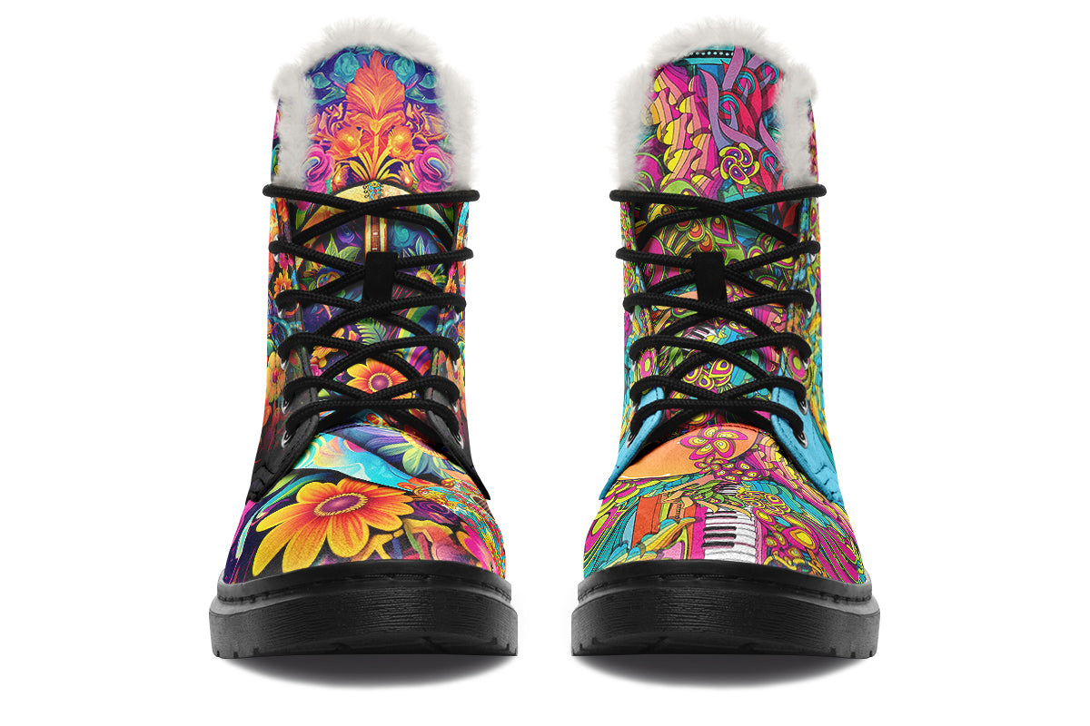 Summer Of Love Faux Fur Boots - Offbeat Sweetie