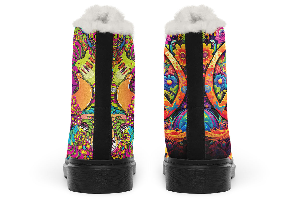 Summer Of Love Faux Fur Boots - Offbeat Sweetie