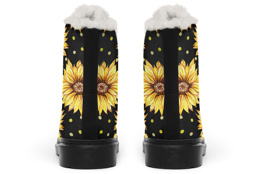 Sunflowers Faux Fur Boots - Offbeat Sweetie