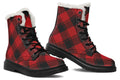 Toffee Apple Plaid Faux Fur Boots