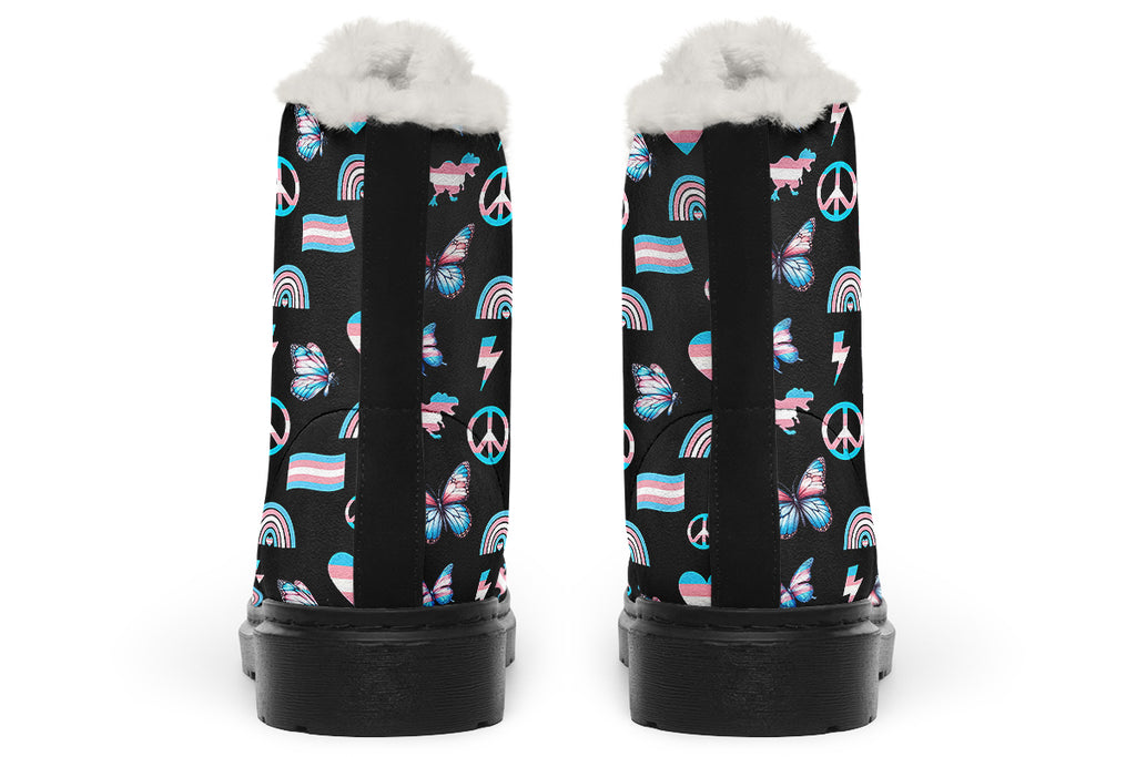 Trans Love Faux Fur Boots - Offbeat Sweetie