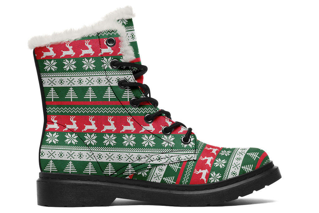 Ugly Christmas Faux Fur Boots - Offbeat Sweetie