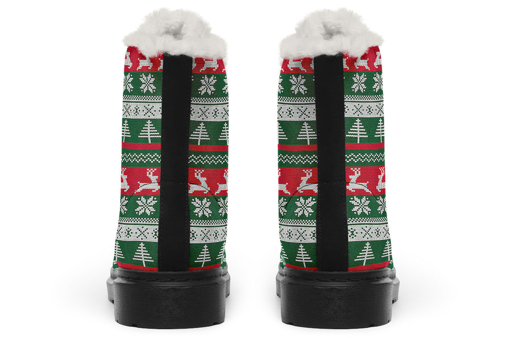 Ugly Christmas Faux Fur Boots - Offbeat Sweetie
