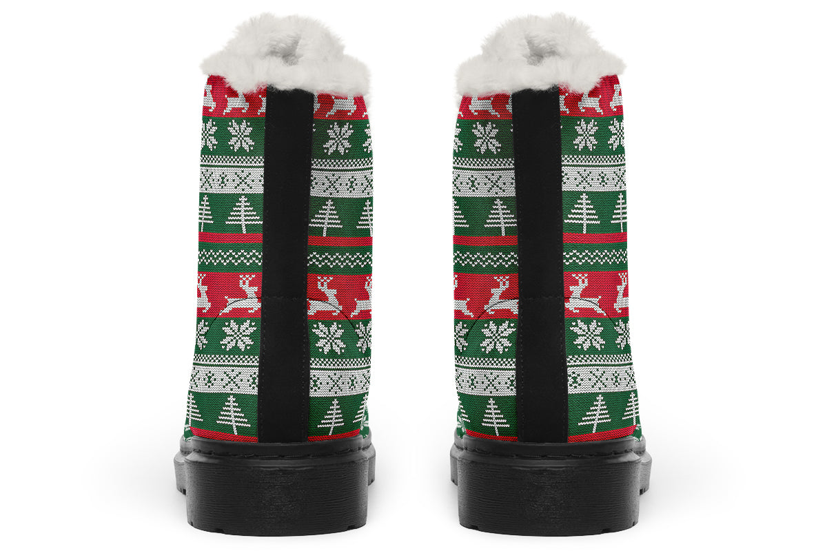 Ugly Christmas Faux Fur Boots - Offbeat Sweetie