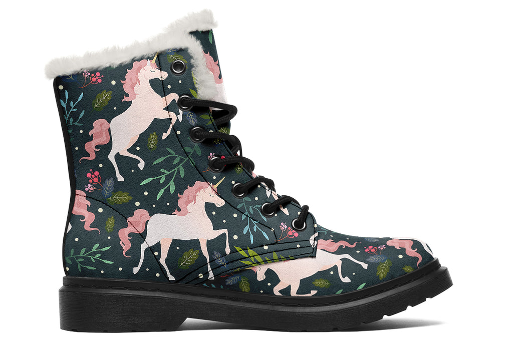 Unicorn Garden Faux Fur Boots - Offbeat Sweetie