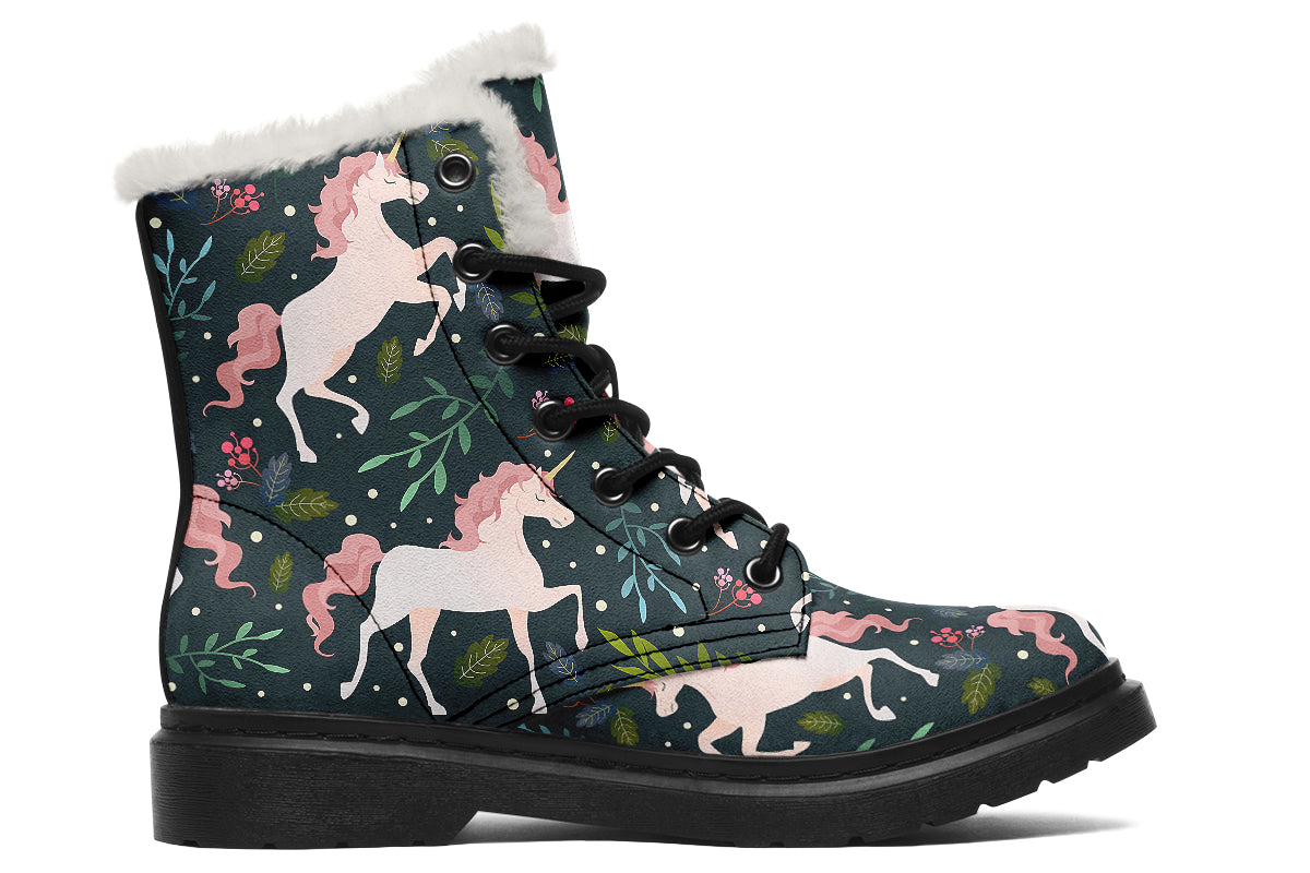 Unicorn Garden Faux Fur Boots - Offbeat Sweetie