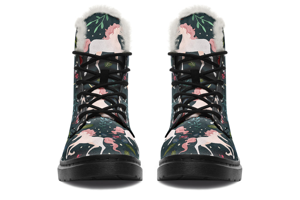Unicorn Garden Faux Fur Boots - Offbeat Sweetie