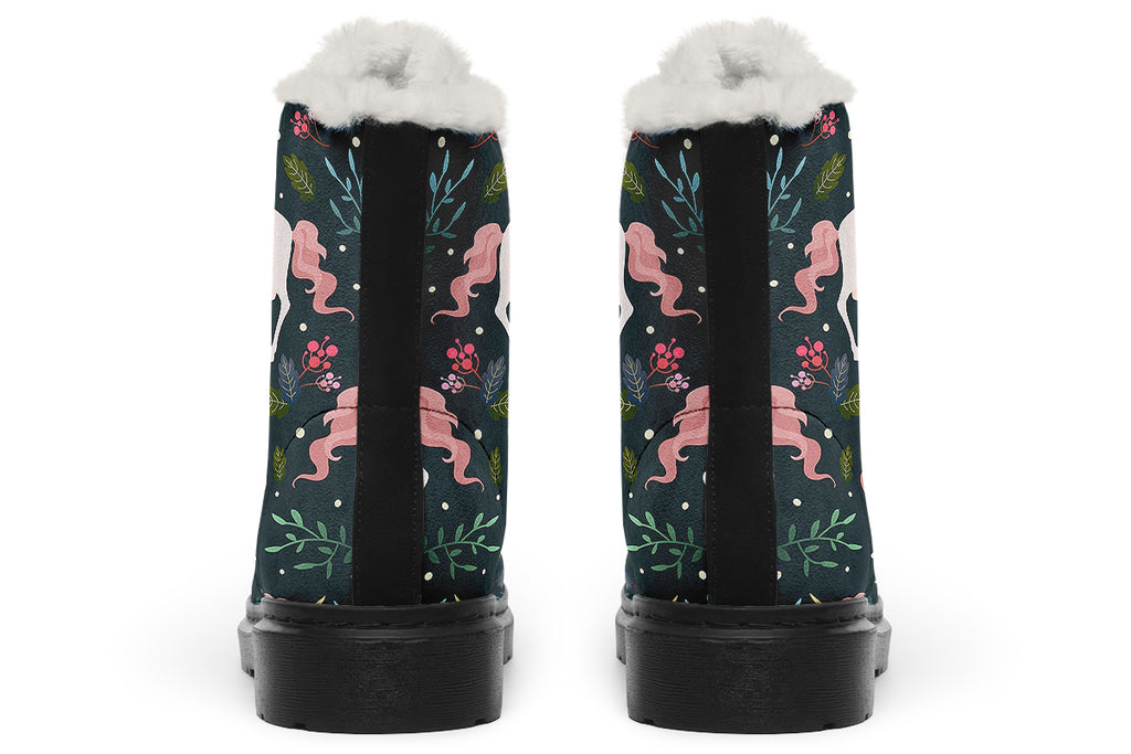 Unicorn Garden Faux Fur Boots - Offbeat Sweetie