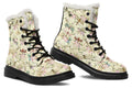 Vintage Dragonflies Faux Fur Boots - Offbeat Sweetie