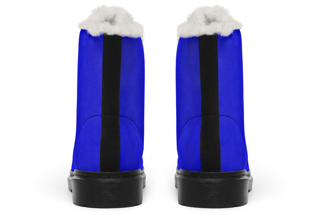 Vivid Blue Faux Fur Boots - Offbeat Sweetie