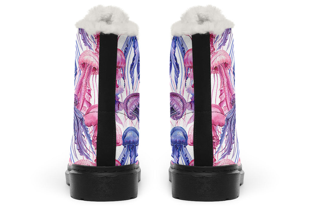Watercolour Jellyfish Faux Fur Boots