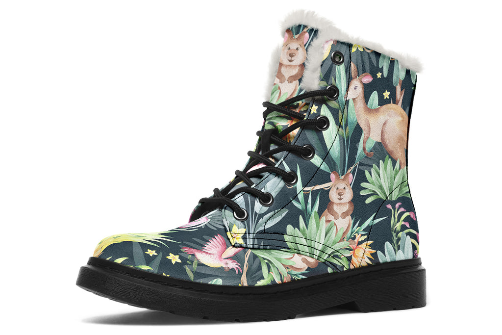 Wonderful Wildlife Faux Fur Boots - Offbeat Sweetie