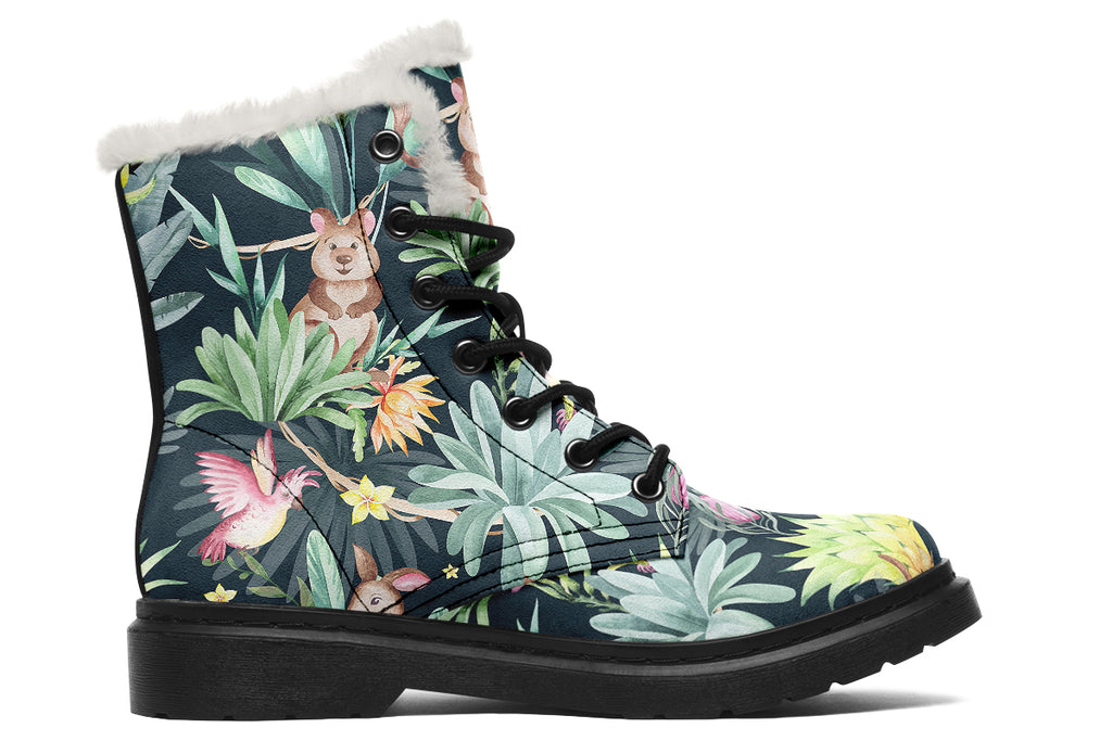 Wonderful Wildlife Faux Fur Boots - Offbeat Sweetie