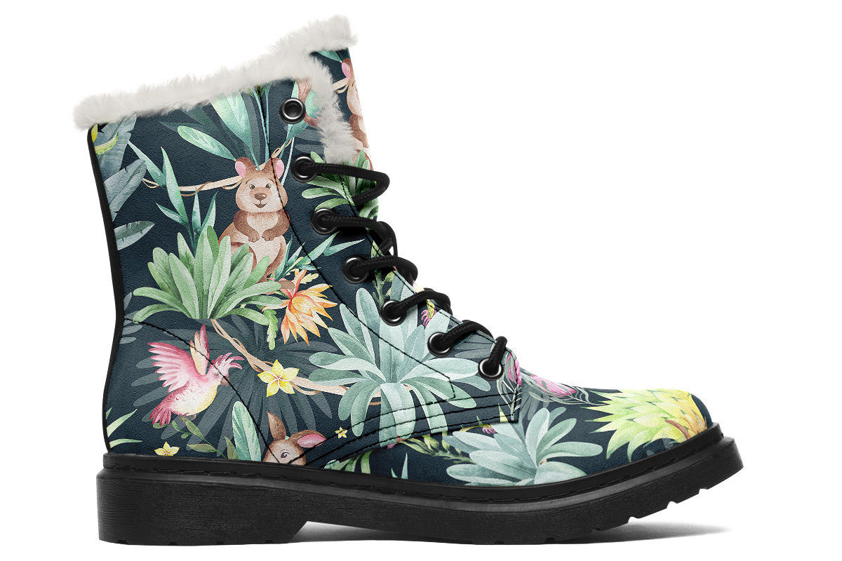 Wonderful Wildlife Faux Fur Boots - Offbeat Sweetie