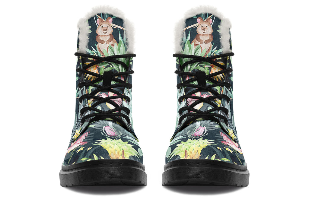 Wonderful Wildlife Faux Fur Boots - Offbeat Sweetie