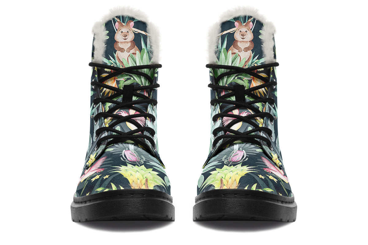 Wonderful Wildlife Faux Fur Boots - Offbeat Sweetie