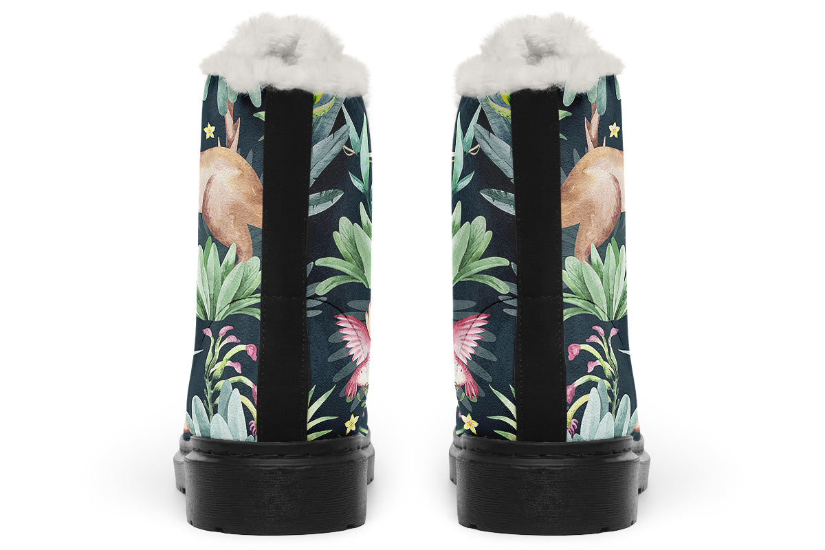 Wonderful Wildlife Faux Fur Boots - Offbeat Sweetie