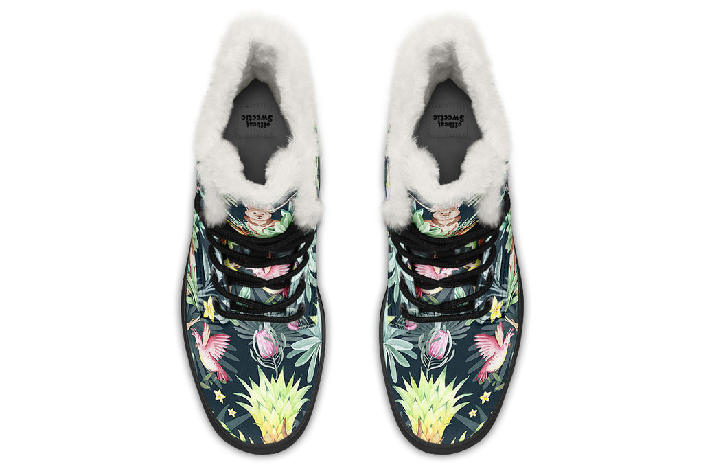 Wonderful Wildlife Faux Fur Boots - Offbeat Sweetie