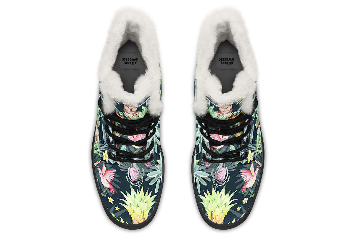 Wonderful Wildlife Faux Fur Boots - Offbeat Sweetie