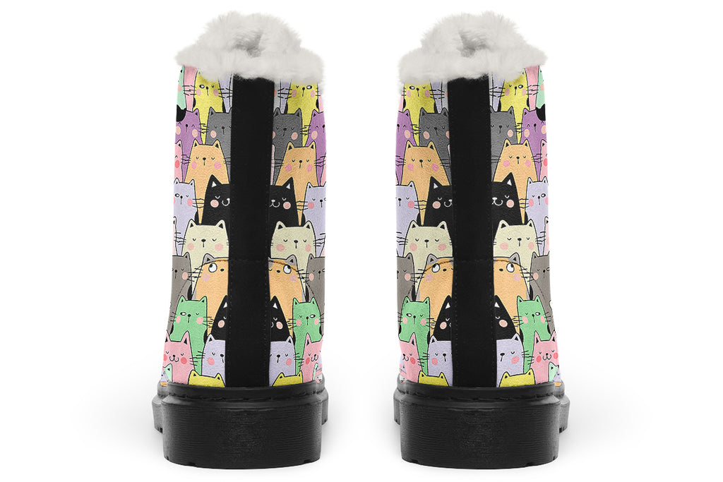 You've Got To Be Kitten Me Faux Fur Boots - Offbeat Sweetie