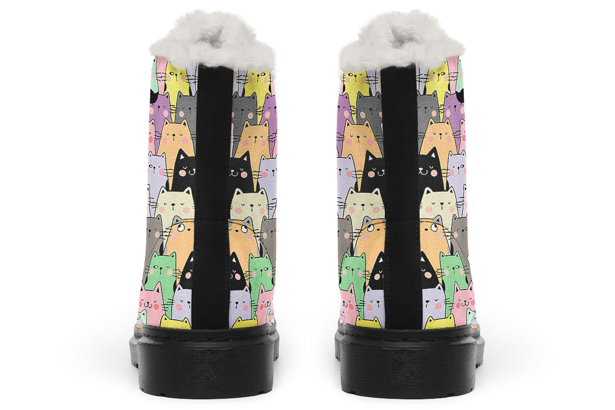You've Got To Be Kitten Me Faux Fur Boots - Offbeat Sweetie