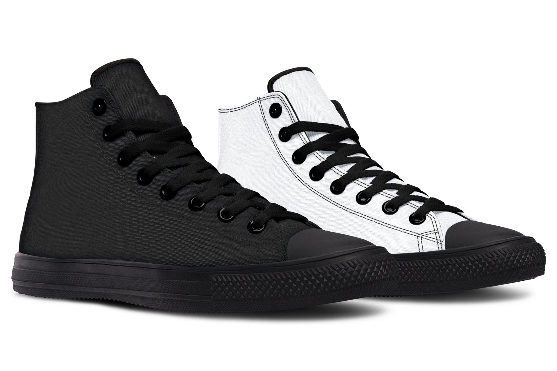 Black and White Mismatch High Tops