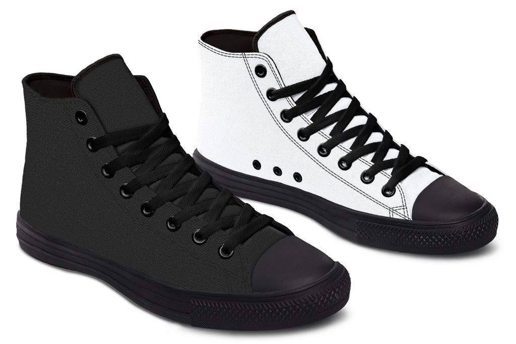 Black and White Mismatch High Tops