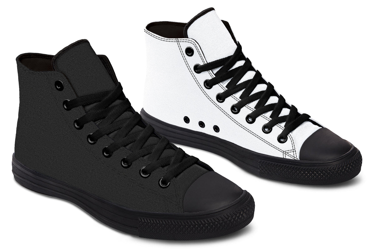 Black and White Mismatch High Tops