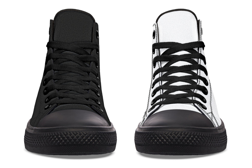 Black and White Mismatch High Tops