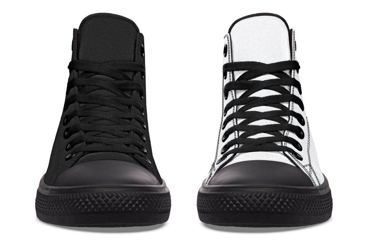 Black and White Mismatch High Tops