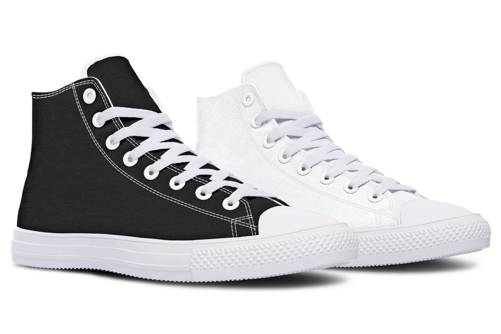 Black and White Mismatch High Tops