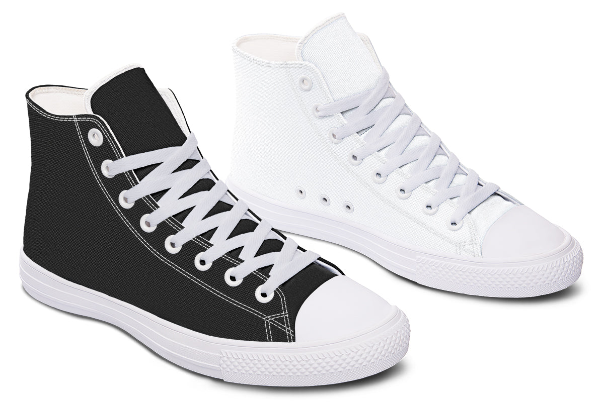 Black and White Mismatch High Tops