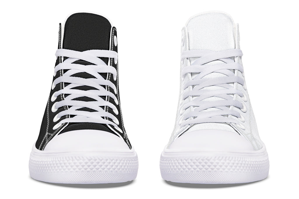 Black and White Mismatch High Tops