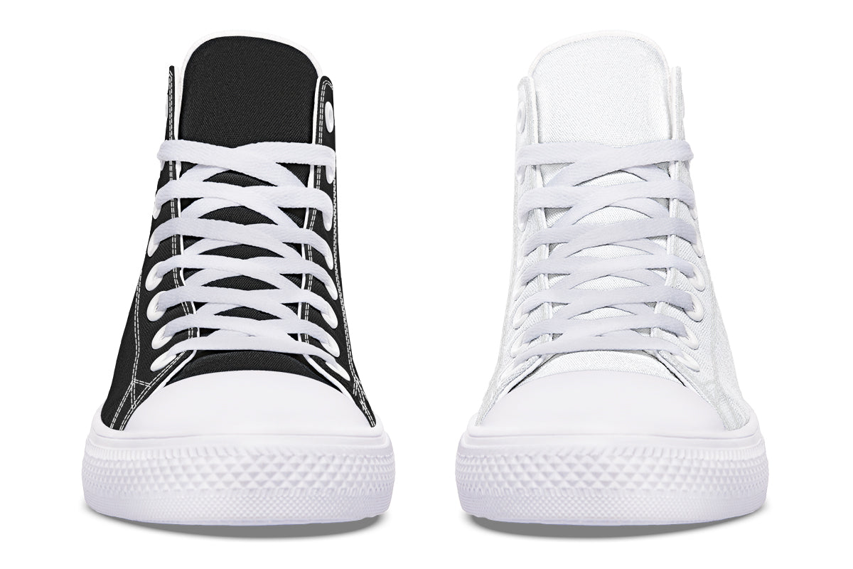 Black and White Mismatch High Tops