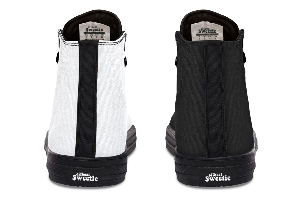 Black and White Mismatch High Tops