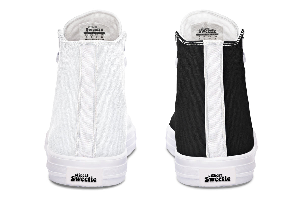 Black and White Mismatch High Tops