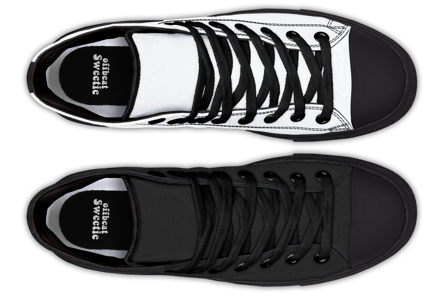 Black and White Mismatch High Tops