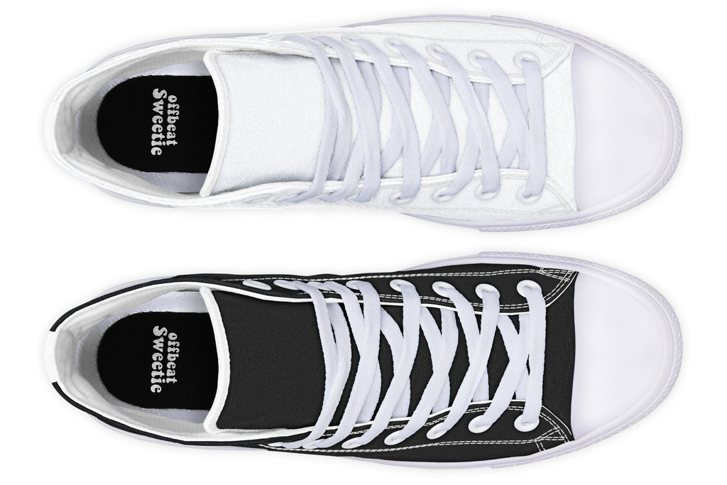Black and White Mismatch High Tops