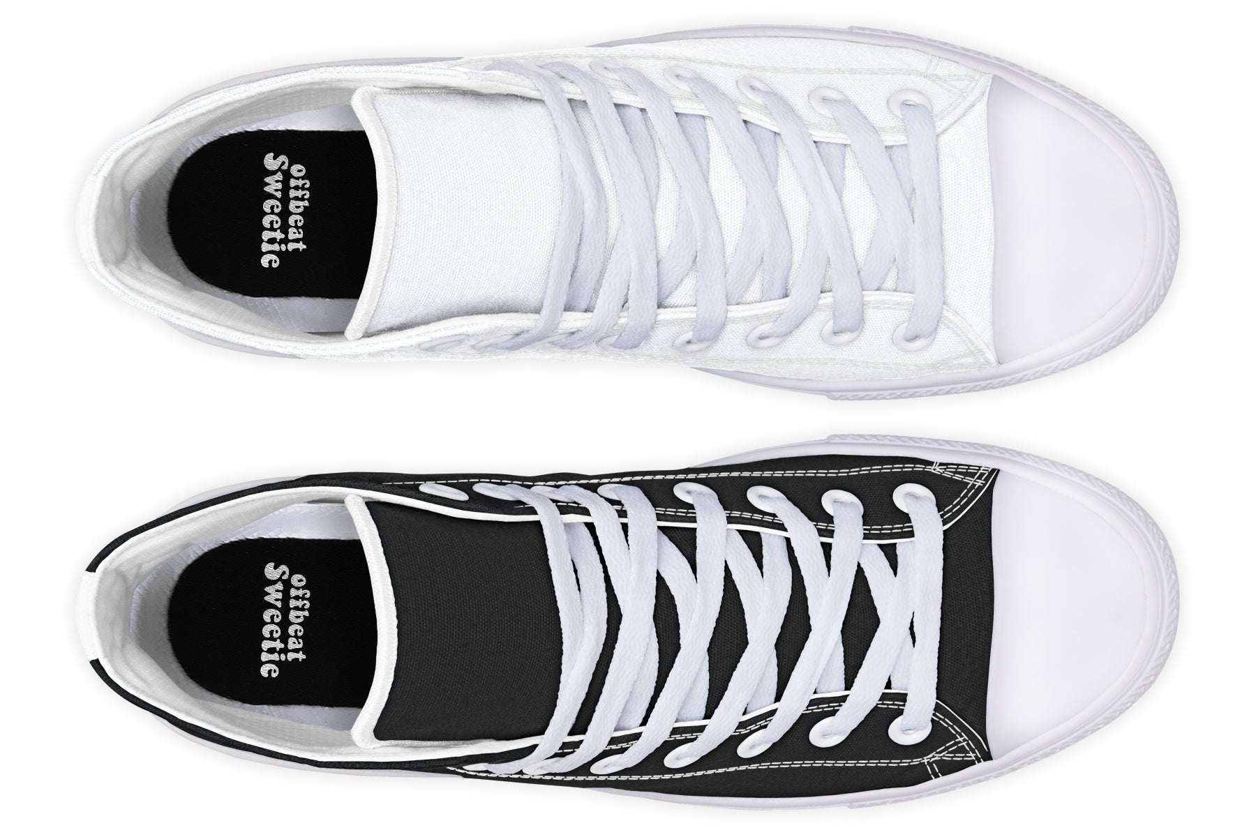 Black and White Mismatch High Tops