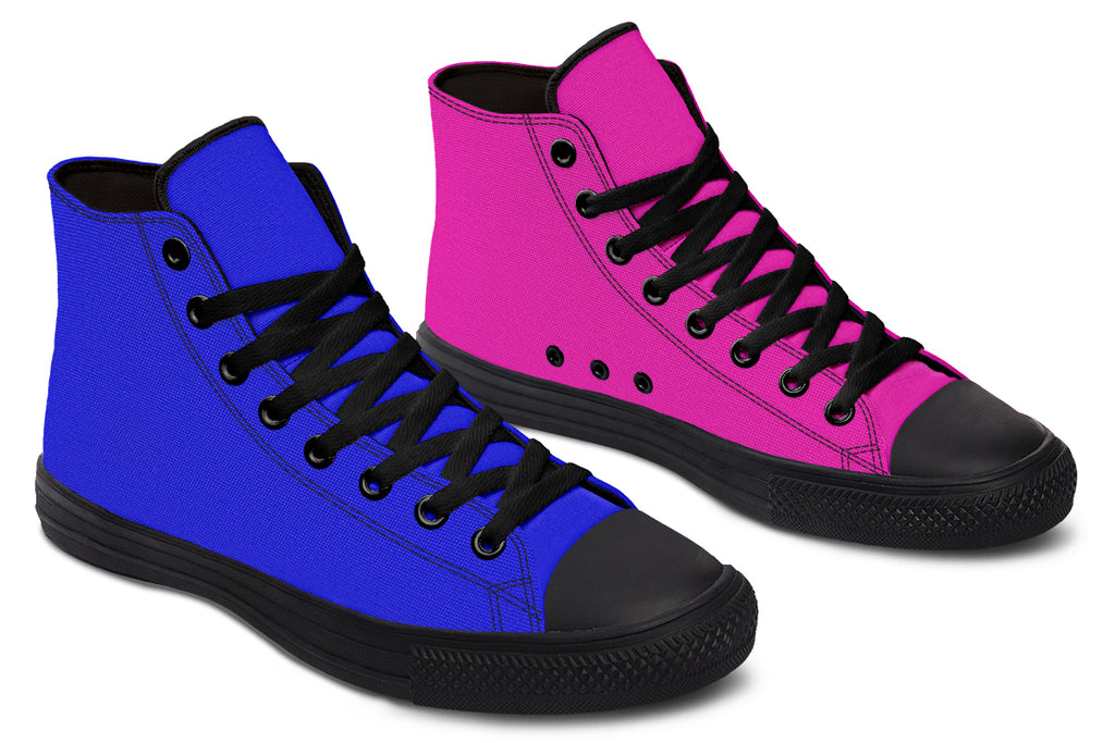 Blue And Pink Mismatch High Tops (Wide)