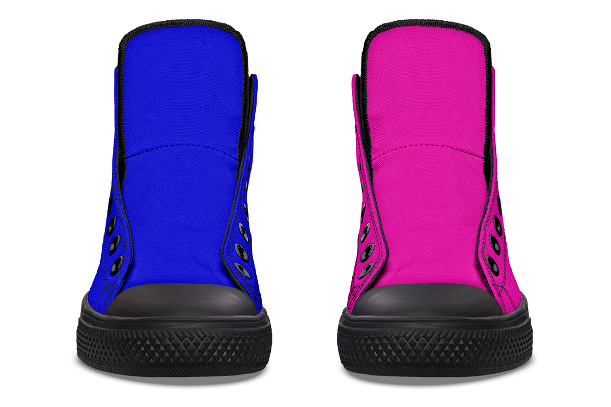 Blue And Pink Mismatch High Tops (Wide)