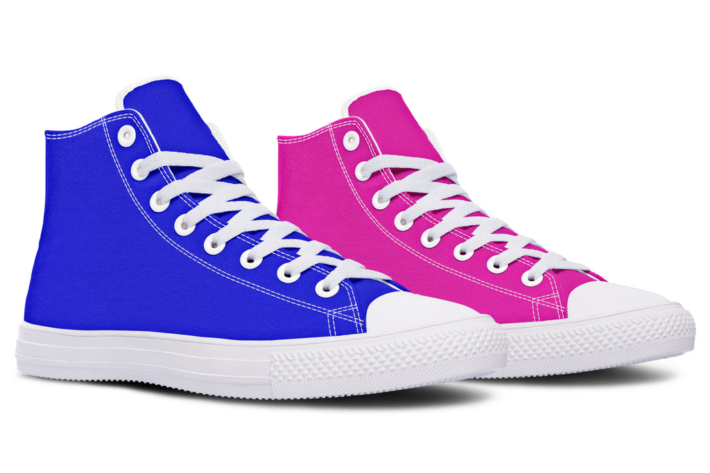Blue And Pink Mismatch High Tops (Wide)