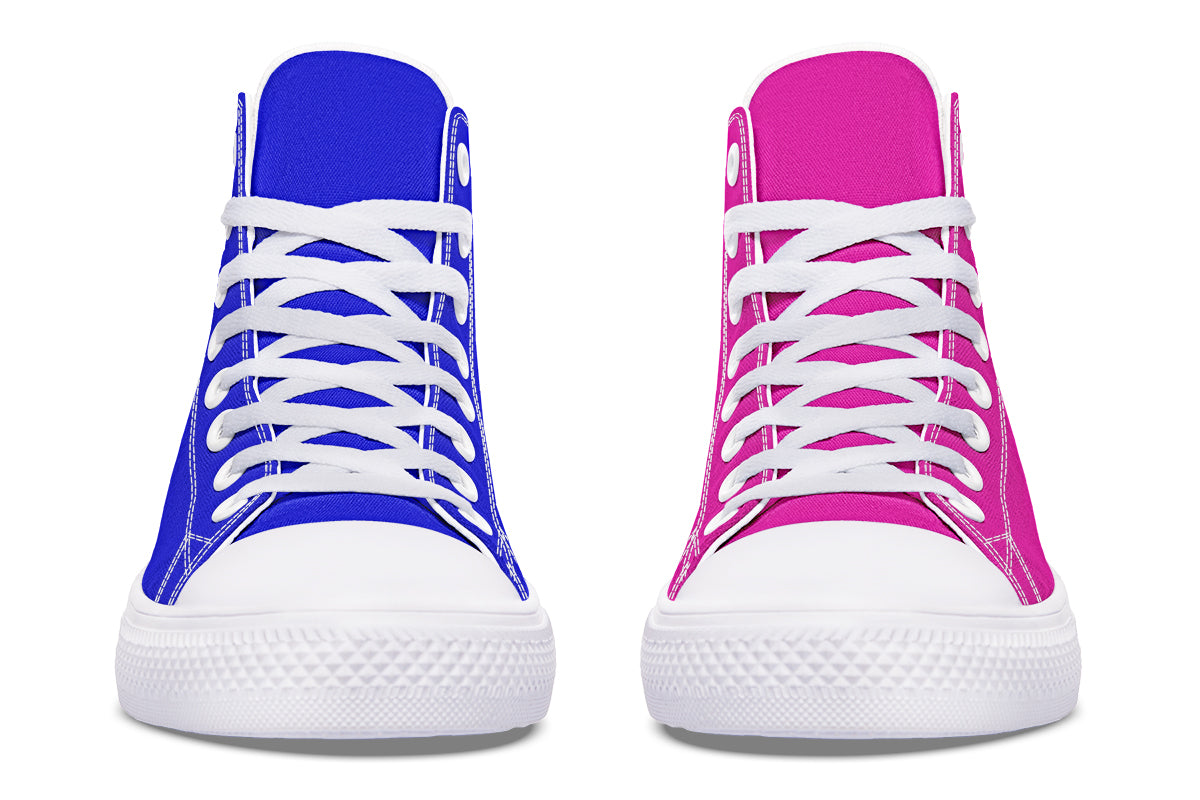 Blue And Pink Mismatch High Tops (Wide)