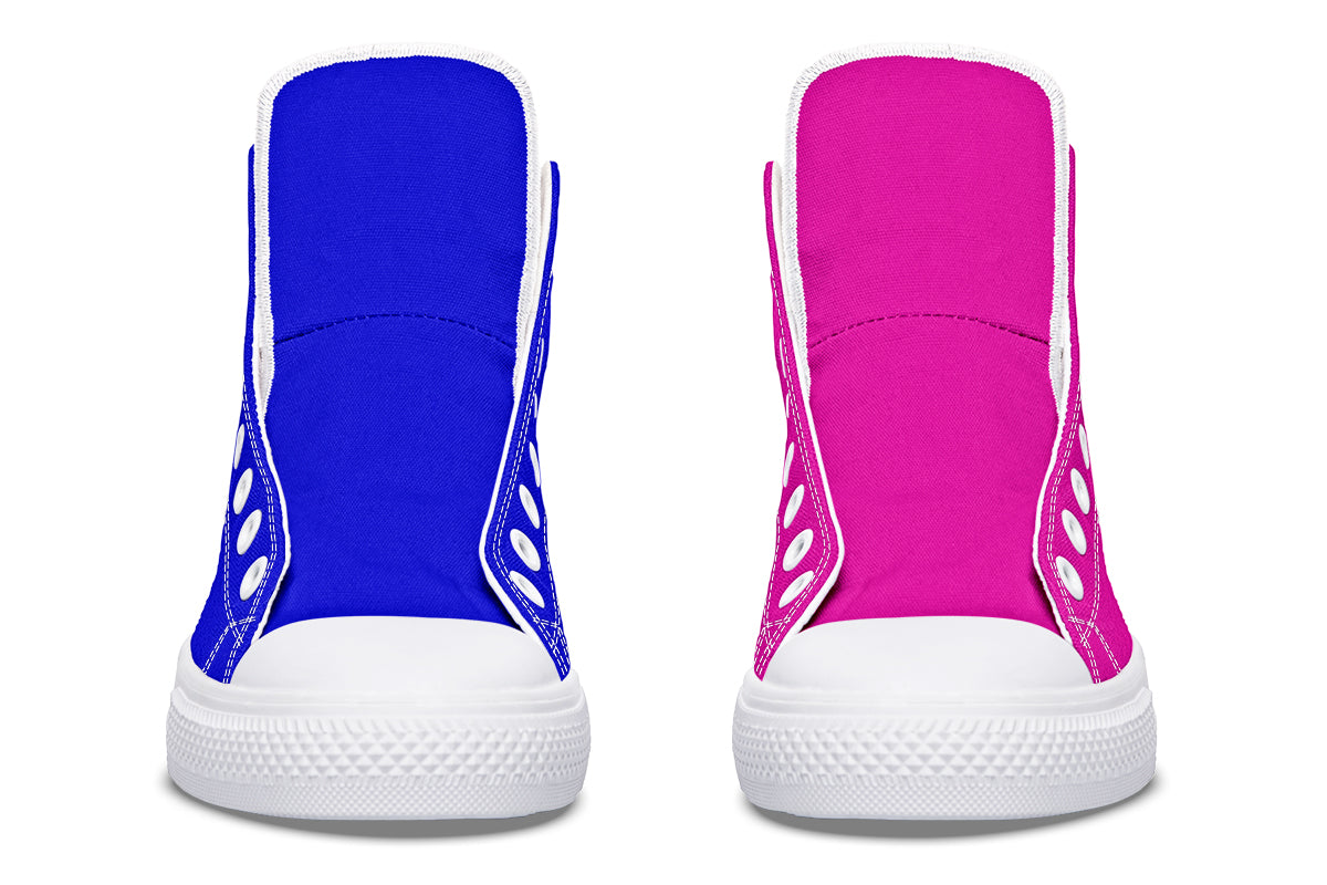 Blue And Pink Mismatch High Tops (Wide)