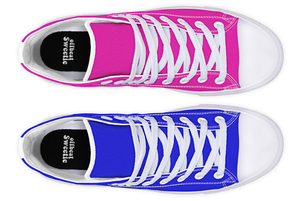 Blue And Pink Mismatch High Tops (Wide)