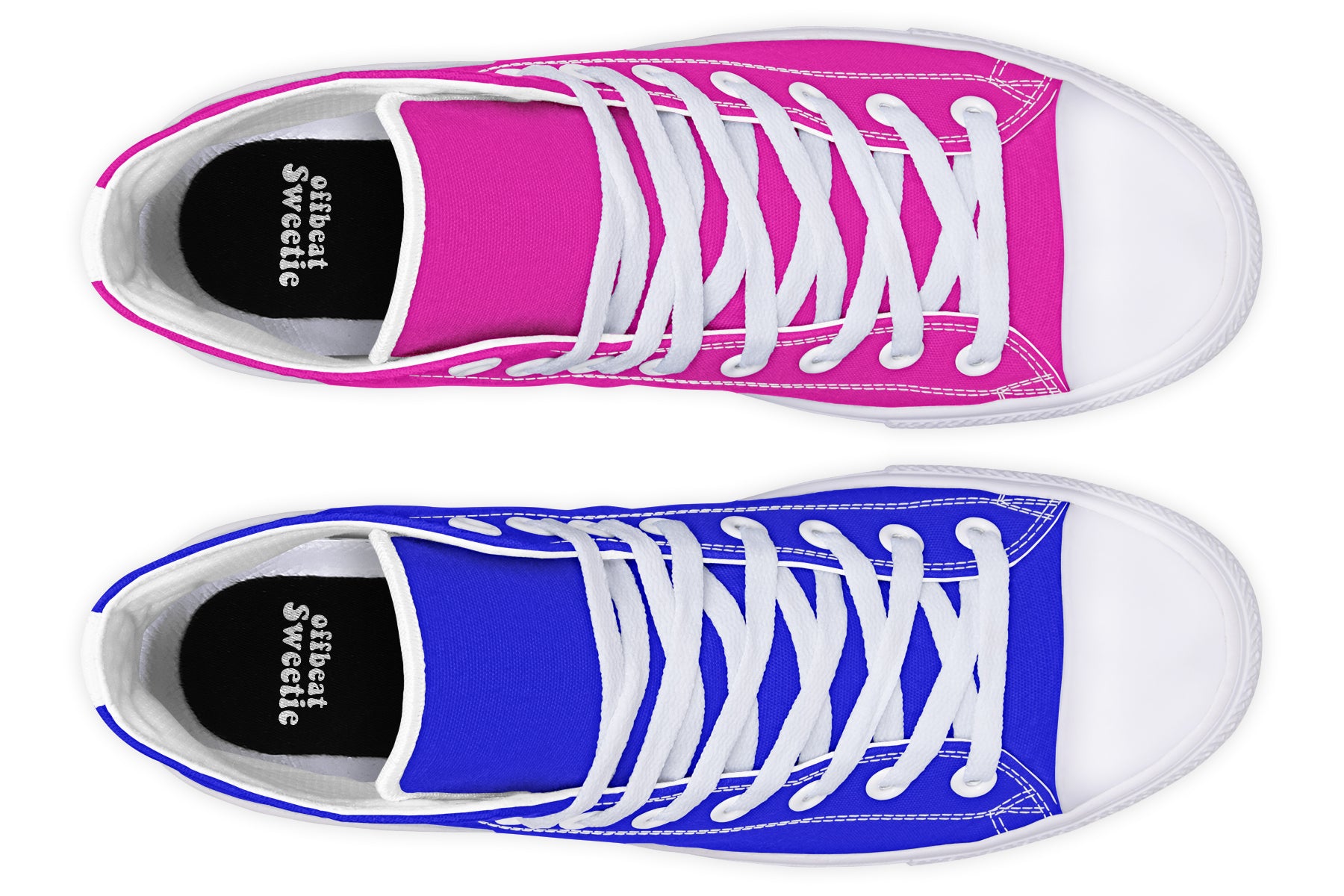 Blue And Pink Mismatch High Tops (Wide)
